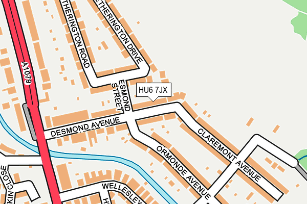 HU6 7JX map - OS OpenMap – Local (Ordnance Survey)