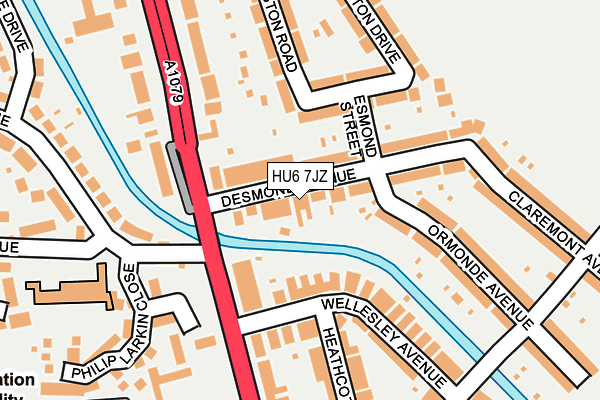 HU6 7JZ map - OS OpenMap – Local (Ordnance Survey)