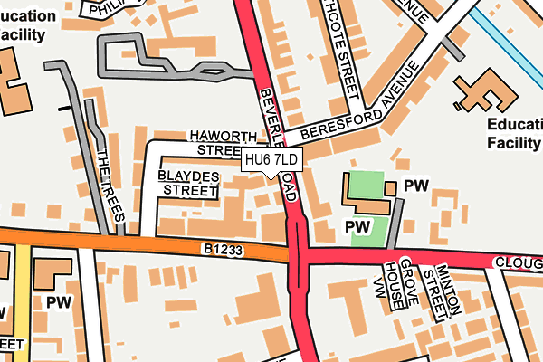 HU6 7LD map - OS OpenMap – Local (Ordnance Survey)