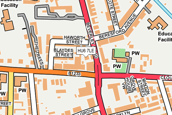 HU6 7LE map - OS OpenMap – Local (Ordnance Survey)