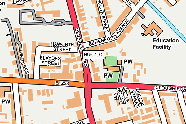 HU6 7LG map - OS OpenMap – Local (Ordnance Survey)