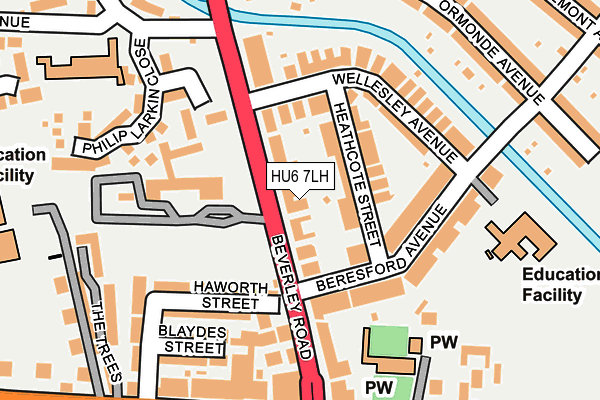HU6 7LH map - OS OpenMap – Local (Ordnance Survey)