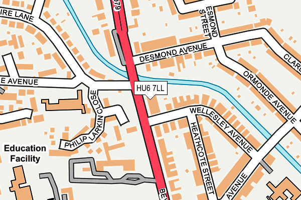 HU6 7LL map - OS OpenMap – Local (Ordnance Survey)