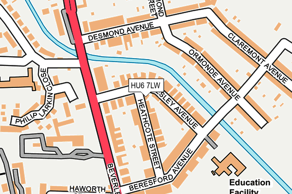HU6 7LW map - OS OpenMap – Local (Ordnance Survey)