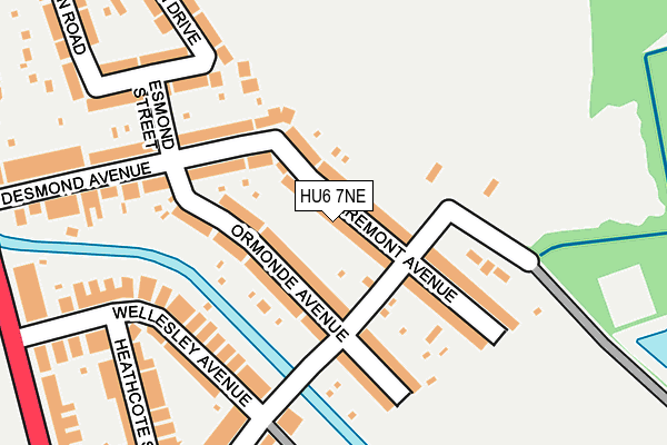 HU6 7NE map - OS OpenMap – Local (Ordnance Survey)