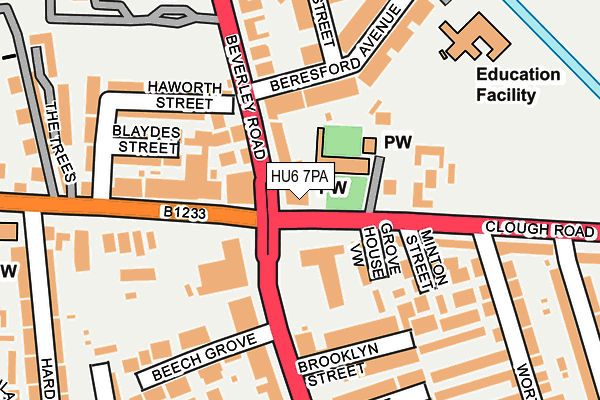 HU6 7PA map - OS OpenMap – Local (Ordnance Survey)