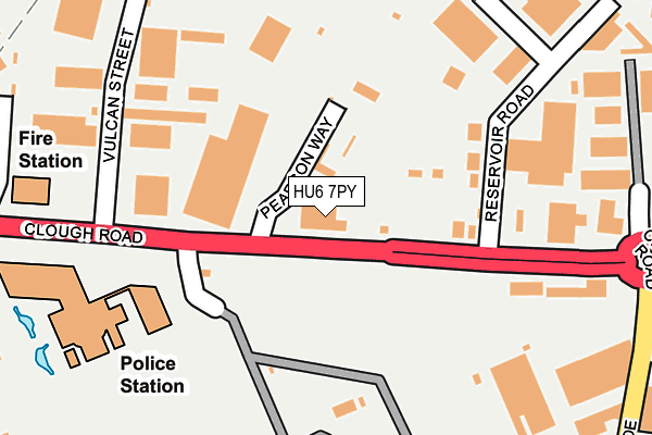 HU6 7PY map - OS OpenMap – Local (Ordnance Survey)