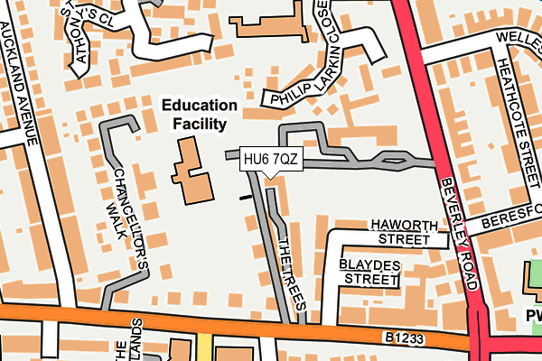 HU6 7QZ map - OS OpenMap – Local (Ordnance Survey)