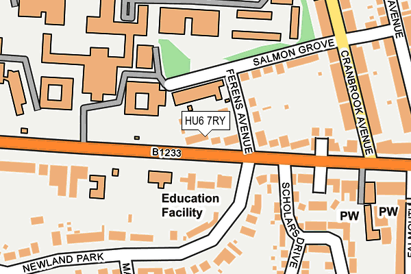 HU6 7RY map - OS OpenMap – Local (Ordnance Survey)