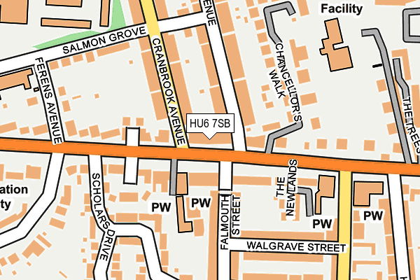HU6 7SB map - OS OpenMap – Local (Ordnance Survey)