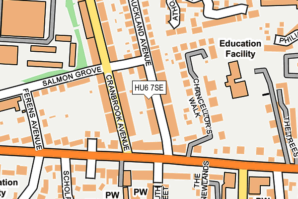 HU6 7SE map - OS OpenMap – Local (Ordnance Survey)