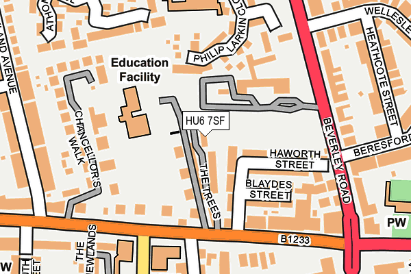 HU6 7SF map - OS OpenMap – Local (Ordnance Survey)