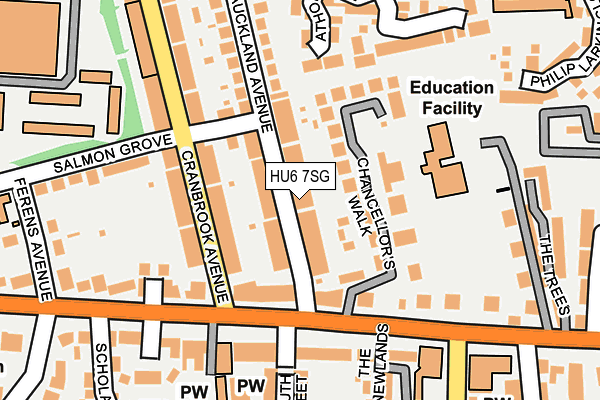 HU6 7SG map - OS OpenMap – Local (Ordnance Survey)