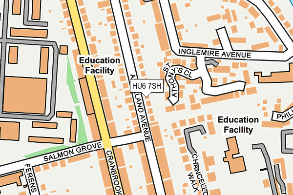 HU6 7SH map - OS OpenMap – Local (Ordnance Survey)