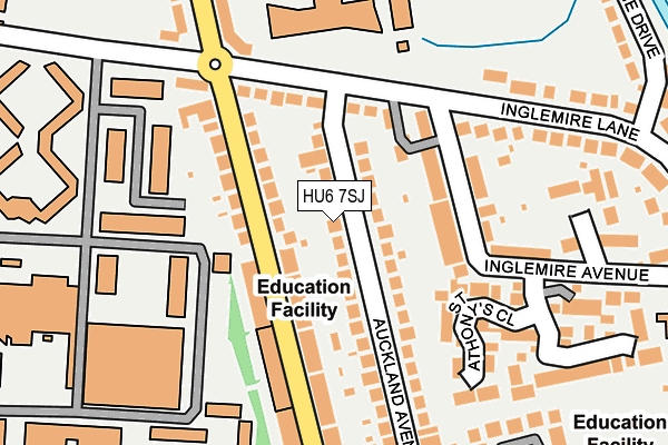 HU6 7SJ map - OS OpenMap – Local (Ordnance Survey)