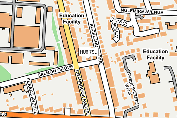 HU6 7SL map - OS OpenMap – Local (Ordnance Survey)