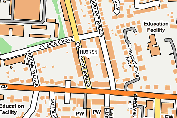 HU6 7SN map - OS OpenMap – Local (Ordnance Survey)