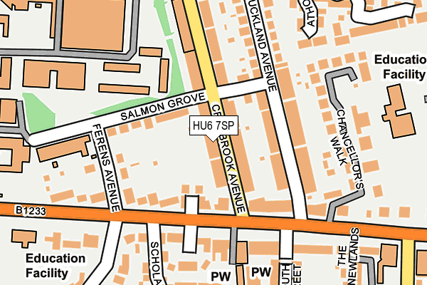 HU6 7SP map - OS OpenMap – Local (Ordnance Survey)