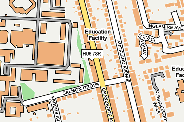 HU6 7SR map - OS OpenMap – Local (Ordnance Survey)