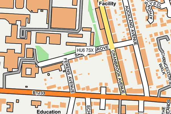 HU6 7SX map - OS OpenMap – Local (Ordnance Survey)