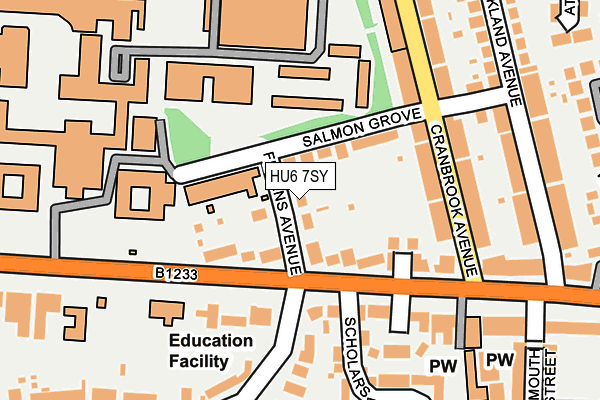 HU6 7SY map - OS OpenMap – Local (Ordnance Survey)