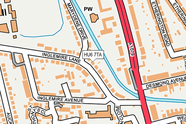 HU6 7TA map - OS OpenMap – Local (Ordnance Survey)