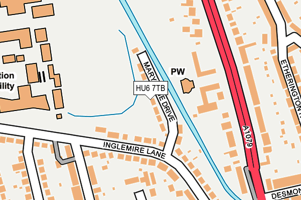 HU6 7TB map - OS OpenMap – Local (Ordnance Survey)