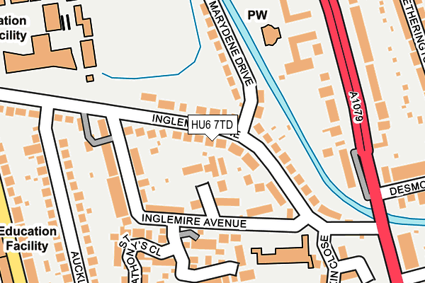 HU6 7TD map - OS OpenMap – Local (Ordnance Survey)