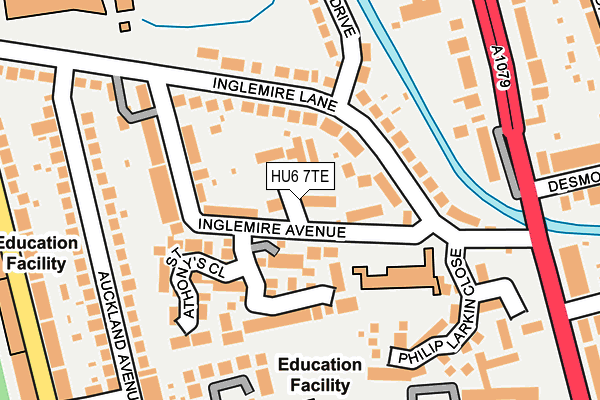 HU6 7TE map - OS OpenMap – Local (Ordnance Survey)