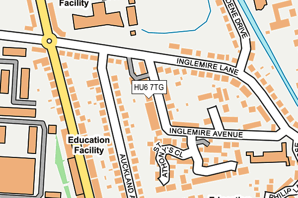 HU6 7TG map - OS OpenMap – Local (Ordnance Survey)