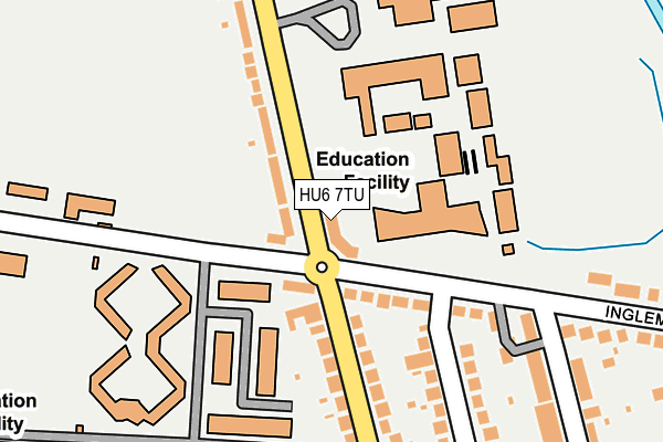 HU6 7TU map - OS OpenMap – Local (Ordnance Survey)