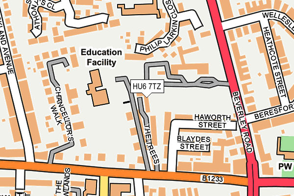 HU6 7TZ map - OS OpenMap – Local (Ordnance Survey)