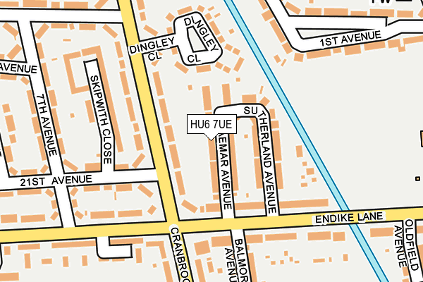 HU6 7UE map - OS OpenMap – Local (Ordnance Survey)