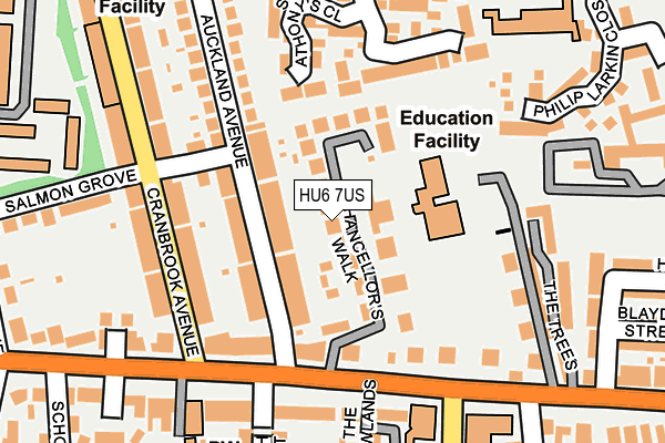 HU6 7US map - OS OpenMap – Local (Ordnance Survey)