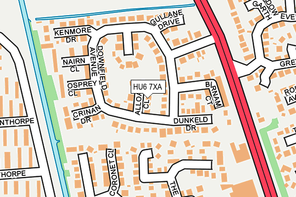 HU6 7XA map - OS OpenMap – Local (Ordnance Survey)