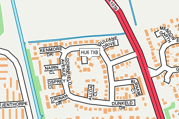 HU6 7XB map - OS OpenMap – Local (Ordnance Survey)
