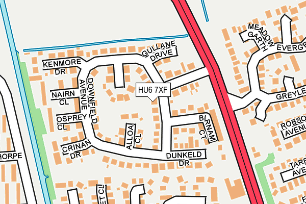 HU6 7XF map - OS OpenMap – Local (Ordnance Survey)