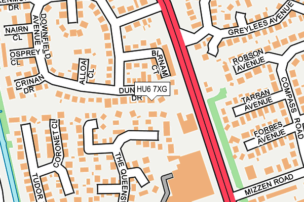 HU6 7XG map - OS OpenMap – Local (Ordnance Survey)
