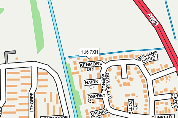 HU6 7XH map - OS OpenMap – Local (Ordnance Survey)