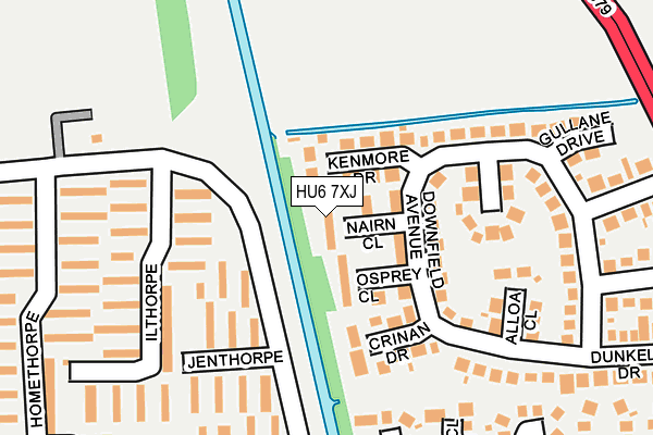 HU6 7XJ map - OS OpenMap – Local (Ordnance Survey)