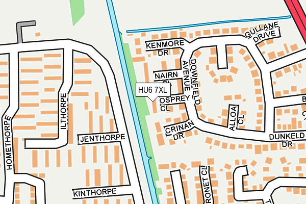 HU6 7XL map - OS OpenMap – Local (Ordnance Survey)