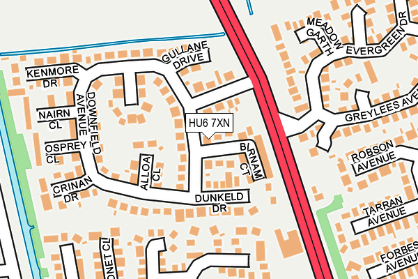 HU6 7XN map - OS OpenMap – Local (Ordnance Survey)