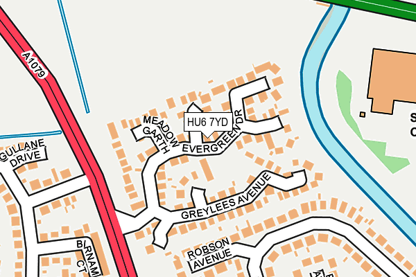 HU6 7YD map - OS OpenMap – Local (Ordnance Survey)