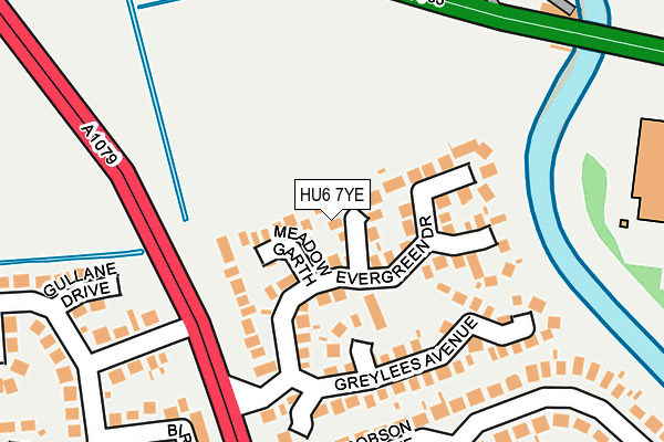HU6 7YE map - OS OpenMap – Local (Ordnance Survey)