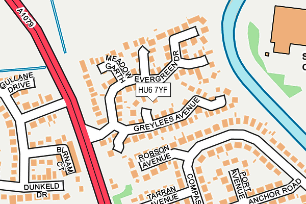 HU6 7YF map - OS OpenMap – Local (Ordnance Survey)