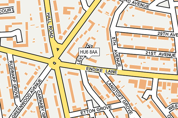 HU6 8AA map - OS OpenMap – Local (Ordnance Survey)