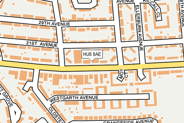 HU6 8AE map - OS OpenMap – Local (Ordnance Survey)