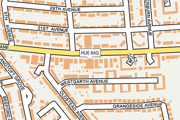 HU6 8AG map - OS OpenMap – Local (Ordnance Survey)