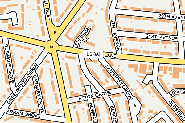 HU6 8AH map - OS OpenMap – Local (Ordnance Survey)