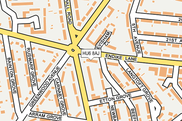 HU6 8AJ map - OS OpenMap – Local (Ordnance Survey)